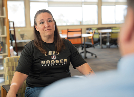 Tiffany Poe, Klamath Community College women’s soccer coach, says building a successful team means the players bond and support each other. The Lady Badgers will play 25 conference and non-conference games starting in August.
